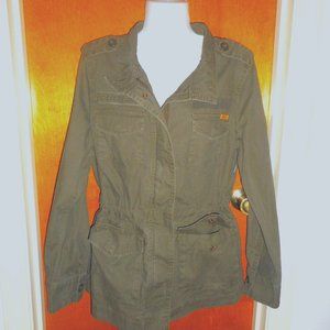 WOMENs OLD NAVY COTTON FIELD/SAFARI/CARGO JACKET-SZ M/ DRAWSTRING CINCHED WAIST